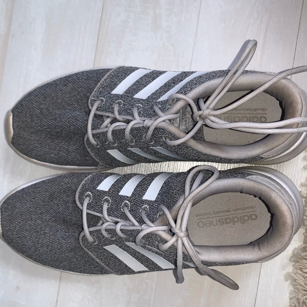 adidas gray cloud foam tennis shoes